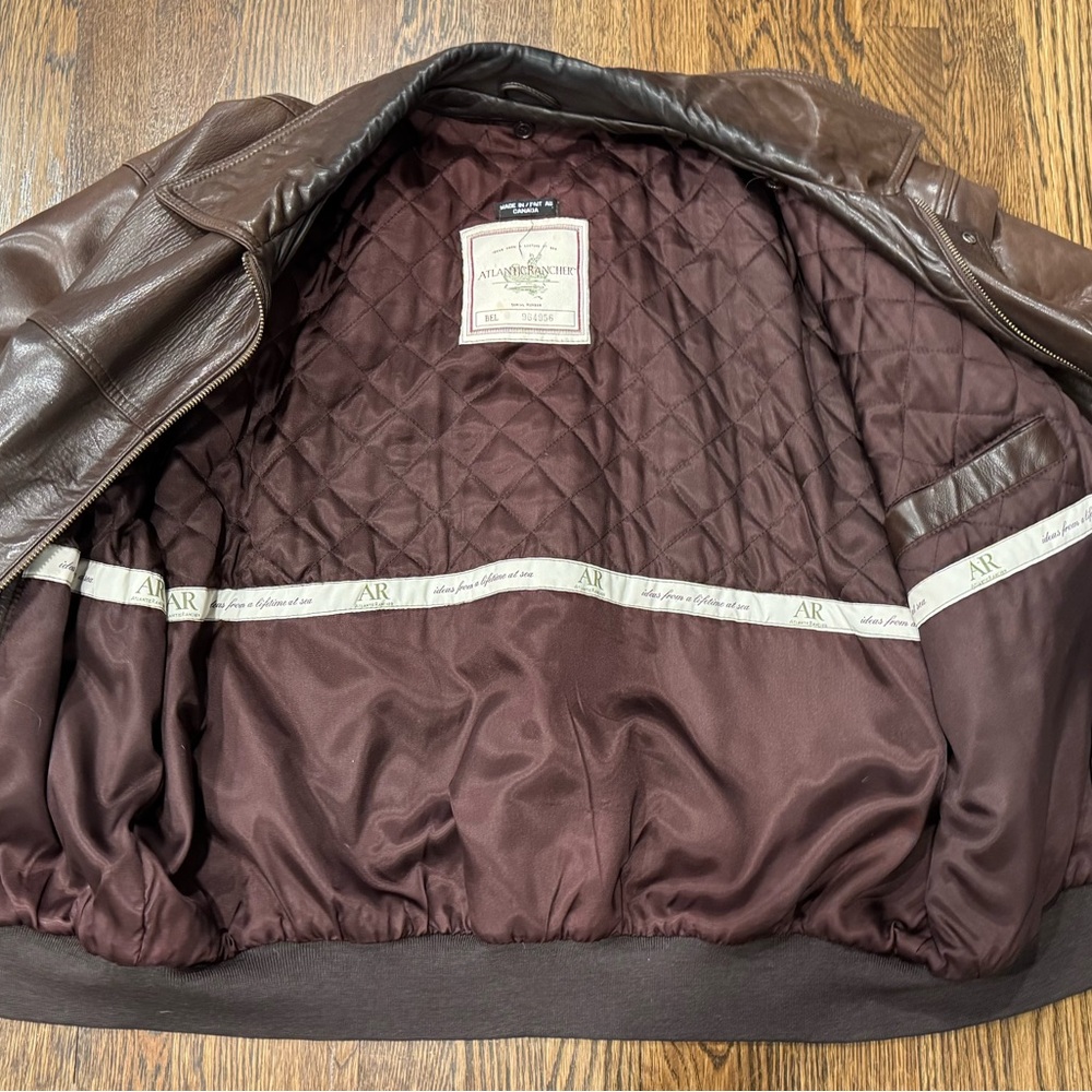 Vintage Atlantic Rancher Leather Lined Jacket Coat See Measurements Flaws - Picture 5 of 13